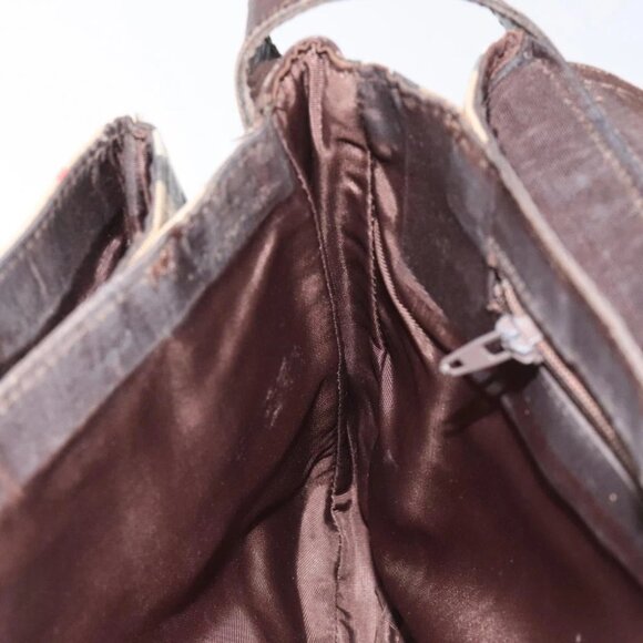 Burberrys Nova Check Shoulder Bag Canvas Beige Gold Auth 114798 - Picture 11 of 16